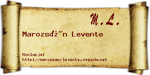 Marozsán Levente névjegykártya