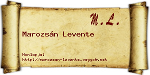 Marozsán Levente névjegykártya