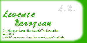 levente marozsan business card